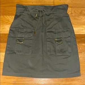 Cargo Green High Waisted Skirt